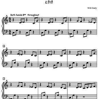 2010 Sheet Music and Sound Files for Piano Students