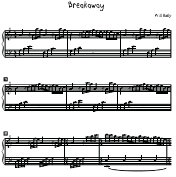 Breakaway Sheet Music and Sound Files for Piano Students