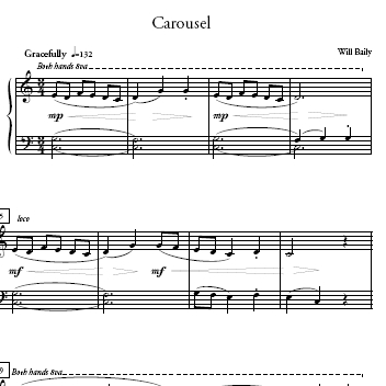 Carousel Sheet Music and Sound Files for Piano Students