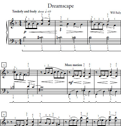 Dreamscape Sheet Music and Sound Files for Piano Students