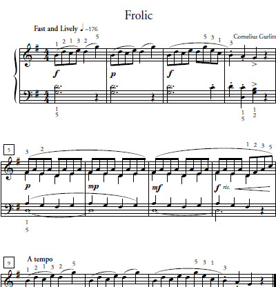 Frolic Sheet Music and Sound Files for Piano Students