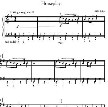 Horseplay Sheet Music and Sound Files for Piano Students