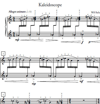 Kaleidoscope Sheet Music and Sound Files for Piano Students