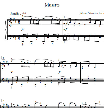 Musette Sheet Music and Sound Files for Piano Students
