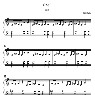 Opa! Sheet Music and Sound Files for Piano Students