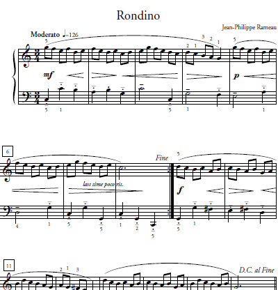 Rondino Sheet Music and Sound Files for Piano Students